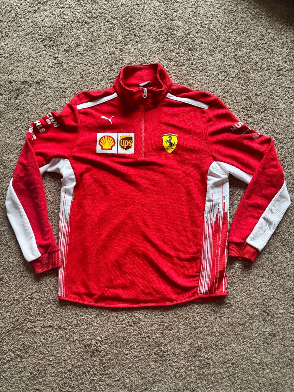 Vintage Ferrari F1 Quarter-Zip Pullover Puma Men's Size Medium